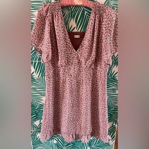 Abercrombie & Fitch flutter sleeve mini dress in pink floral sz L